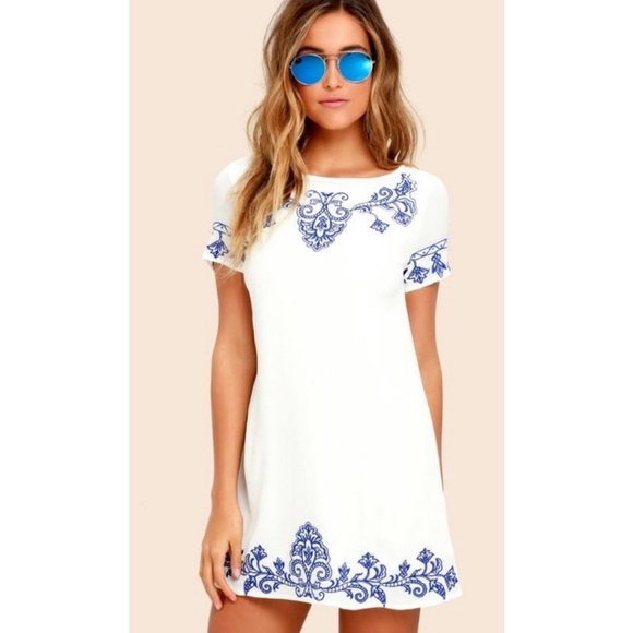 Lulus Dresses & Skirts - Lulu’s Tale To Tell Embroidered Shift Dress